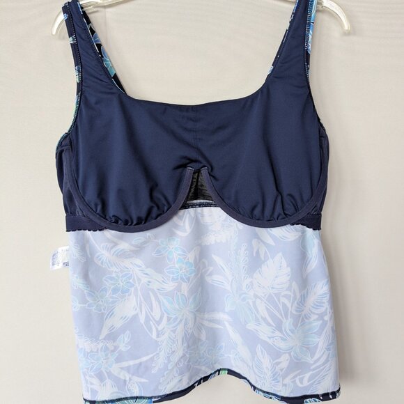 Lands' End Square Neck Underwire Tankini Swimsuit Top 16 DDD - Picture 6 of 8